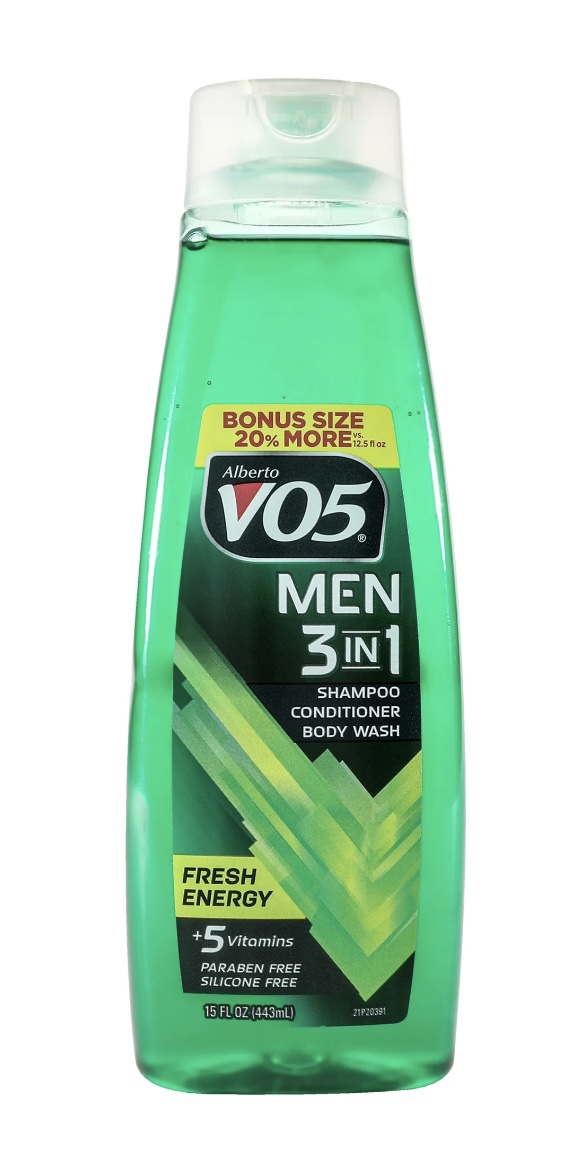 V05 3 IN 1 FOR MEN FRESH ENERGY SHAMPOO AND CONDITIONER BODY WASH 15 FL OZ
